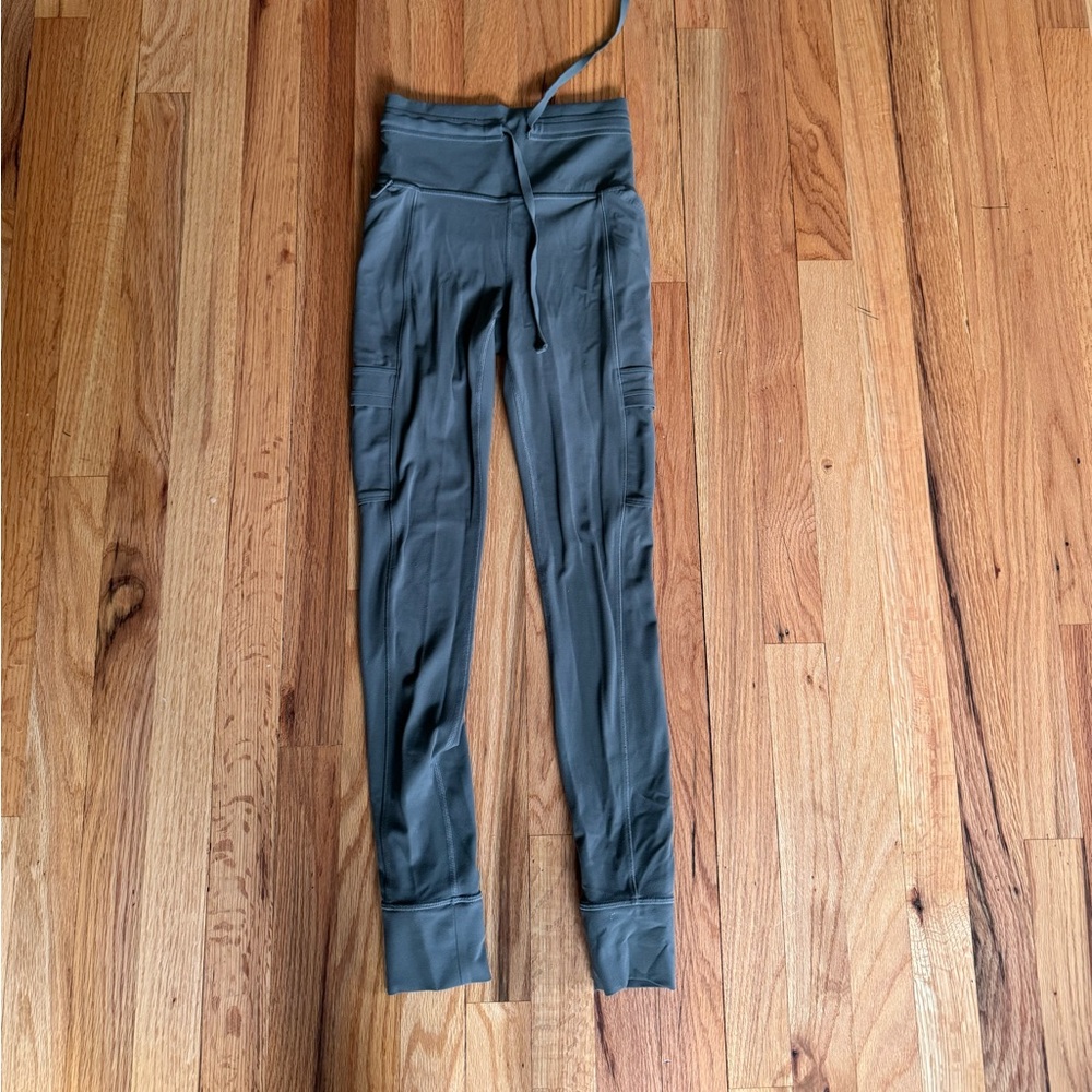 Athleta High-Waisted Jogger Legging Pants Khaki Green Size XXS Girls Size 10/12